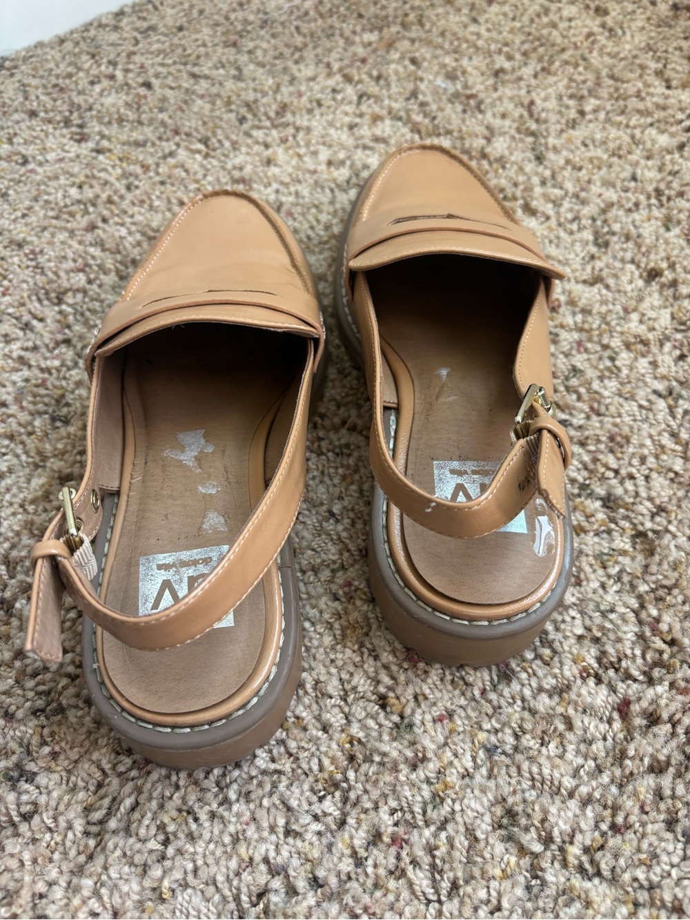 Women's Tan Slingback Loafers - Picture 6 of 7